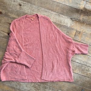 barefoot dreams cozy chic lite salmon color bat wing cardigan l/xl